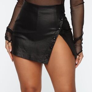 Black Mini leather Skort